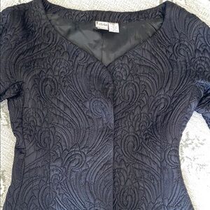 VINTAGE  RARE Krizia Textured Black Women's Blazer with V-Neck